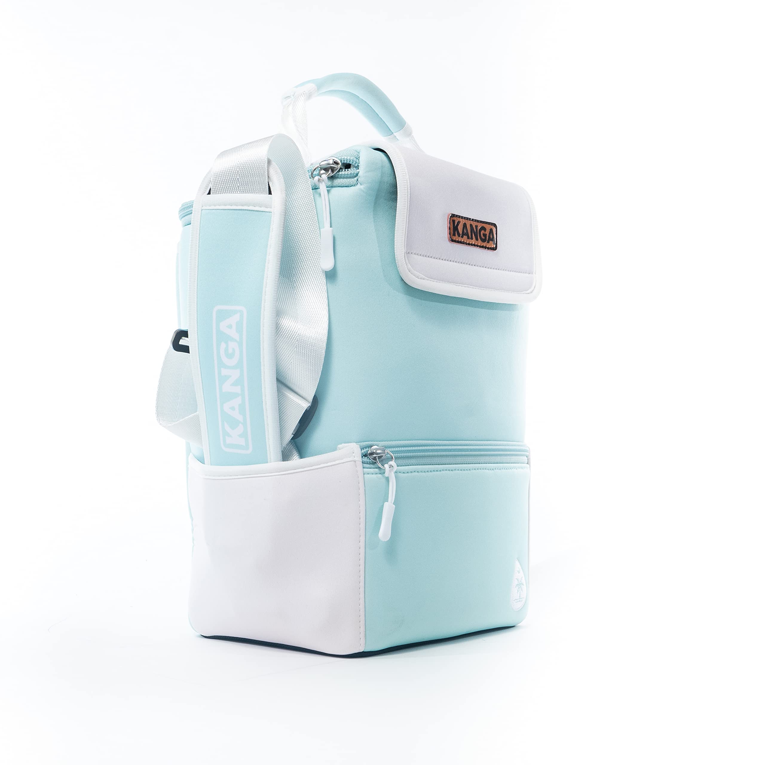 Kanga Breeze cooler bag vibrant letter print enhances style on trips.