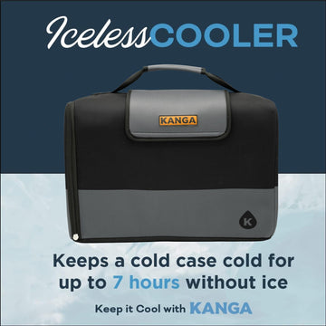 Kanga Kase Mate Midnight cooler side view, showcasing an easy carry design.