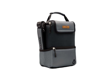 Kanga Pouch Cooler Midnight open-top view highlights leak-proof insulation for spills-free transport