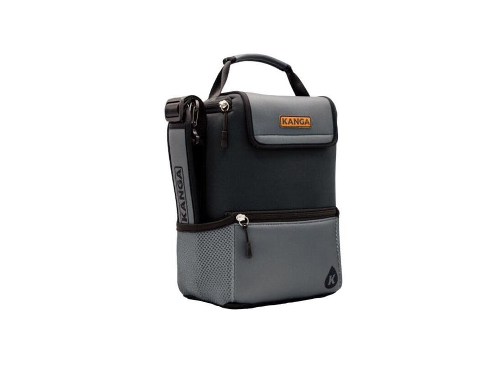 Kanga Pouch Cooler Midnight open-top view highlights leak-proof insulation for spills-free transport