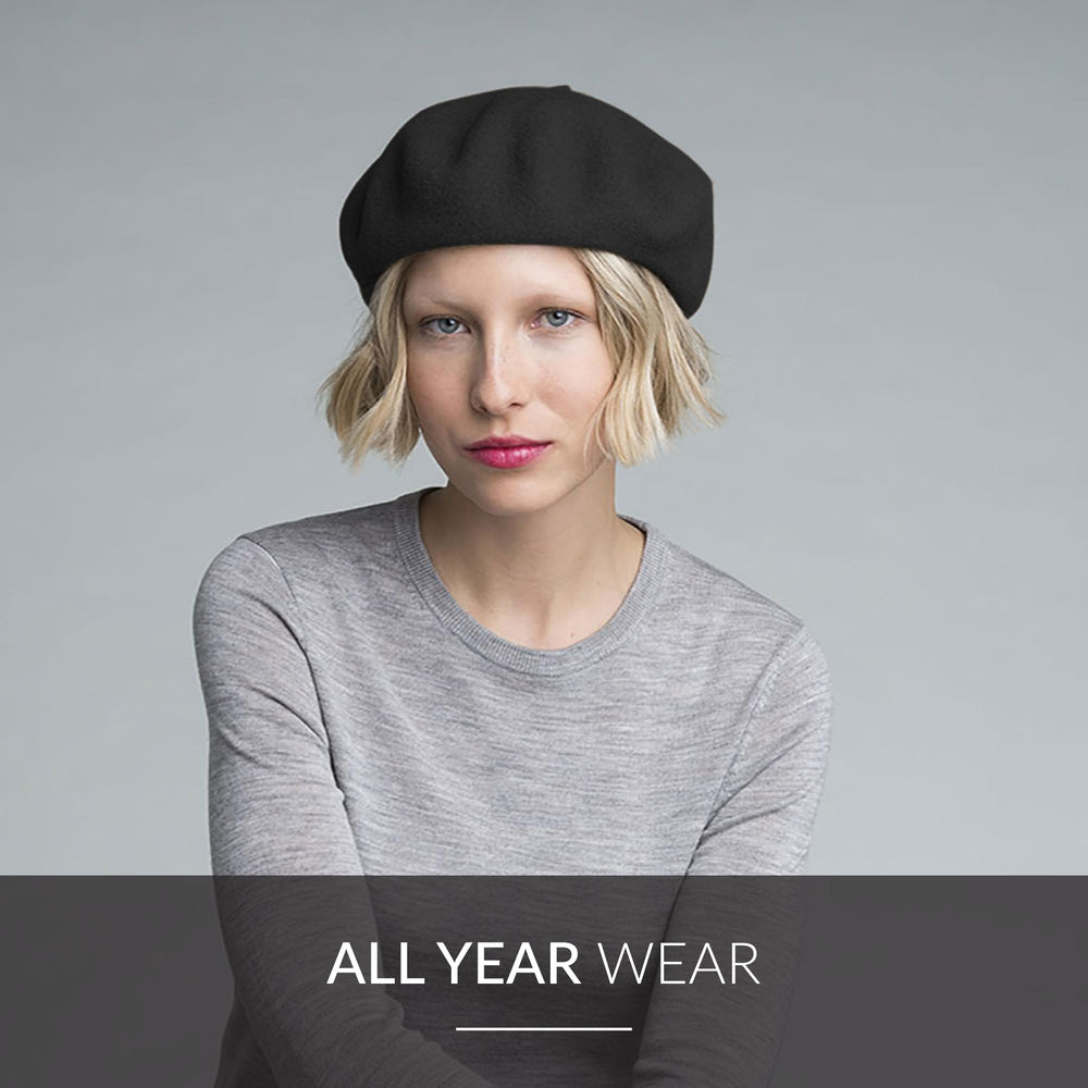 Kangol Anglobasque Beret Black XL lifestyle shot for city wear.