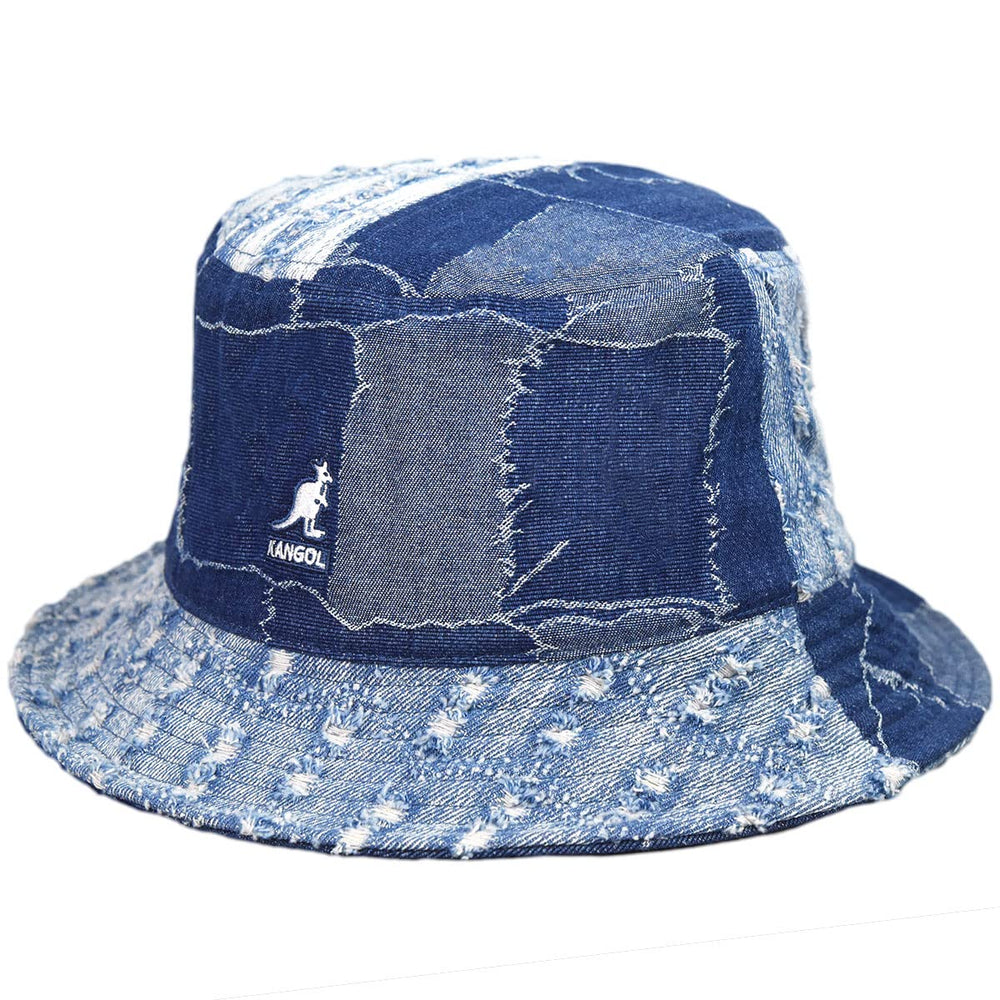 Kangol Denim Mash-Up Bucket Hat blue front view