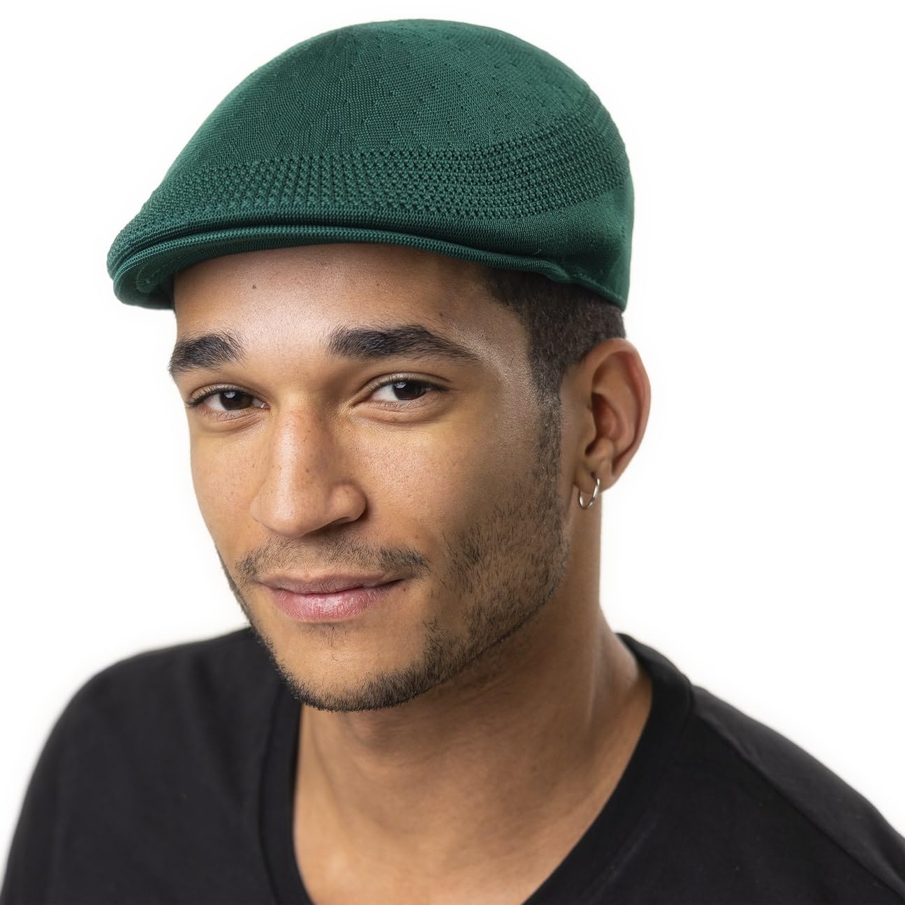 Side view showing flat crown and 2 inch brim