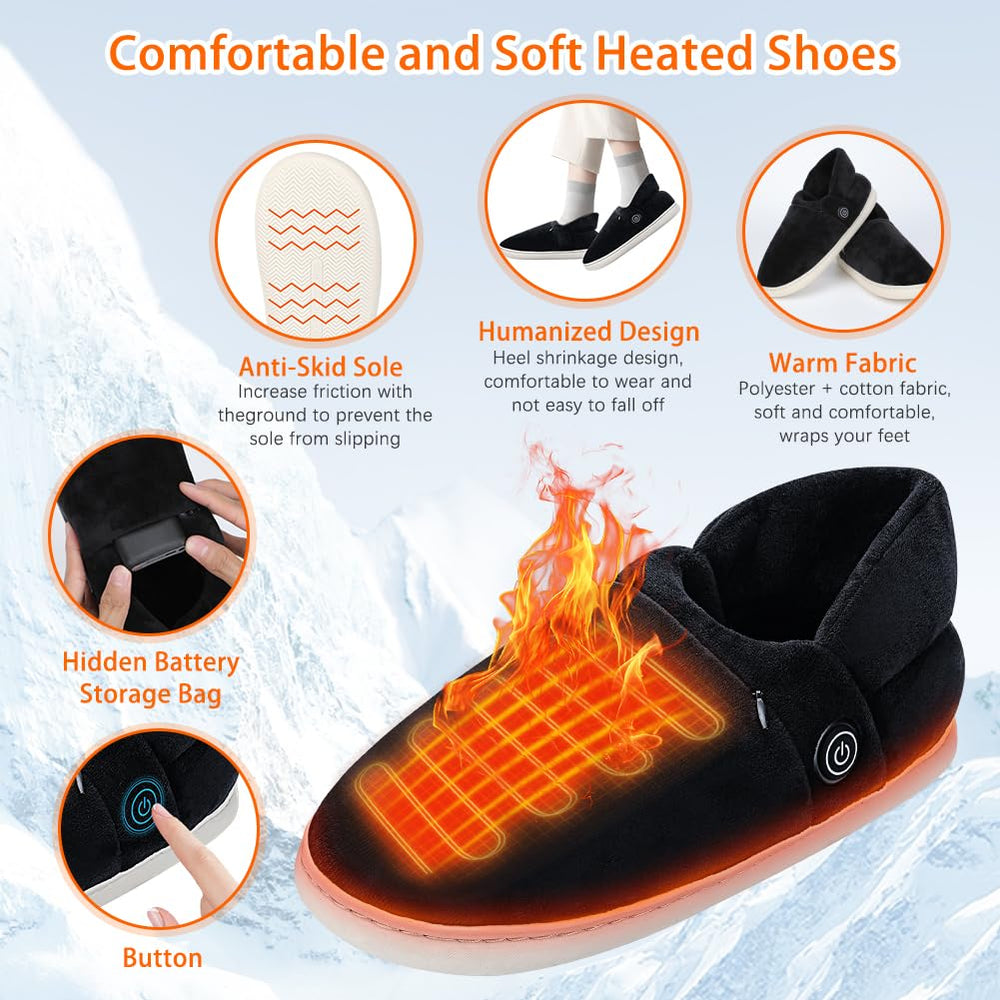 Kannino heated slippers inner-sole detail shows soft lining and heating elements