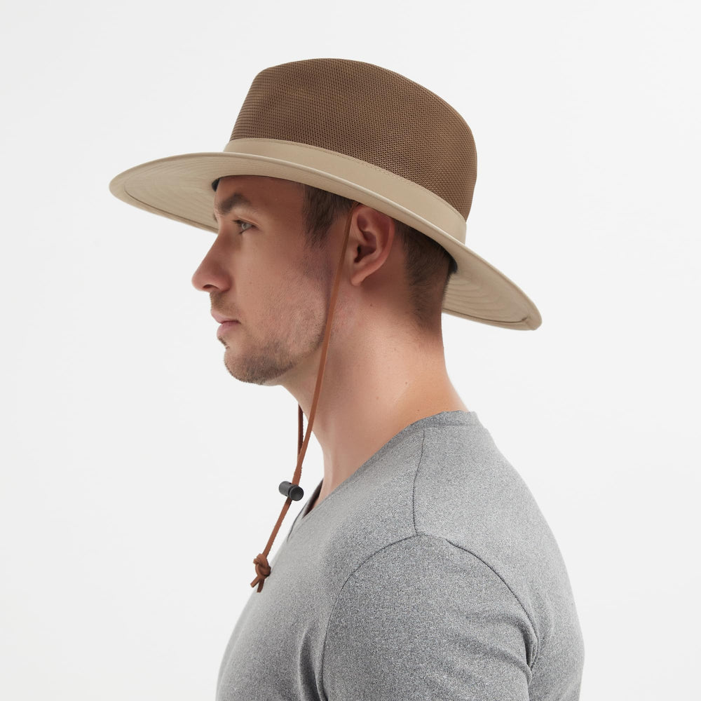 KANUT SPORTS Bouie Safari Sun Hat tilt view highlighting mesh crown for airflow
