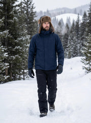 KANUT SPORTS Burnell ear-flaps-down view demonstrates wind protection on hikes