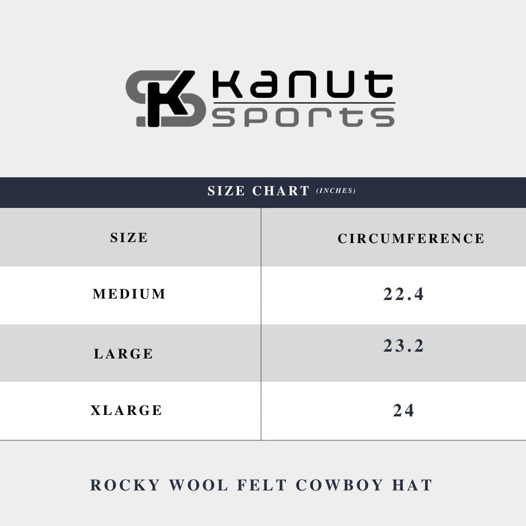KANUT SPORTS Rocky Wool Felt Cowboy Hat with UPF 50 plus sun protection feature