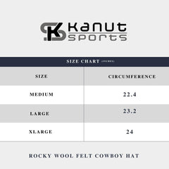 KANUT SPORTS Rocky Wool Felt Cowboy Hat with UPF 50 plus sun protection feature