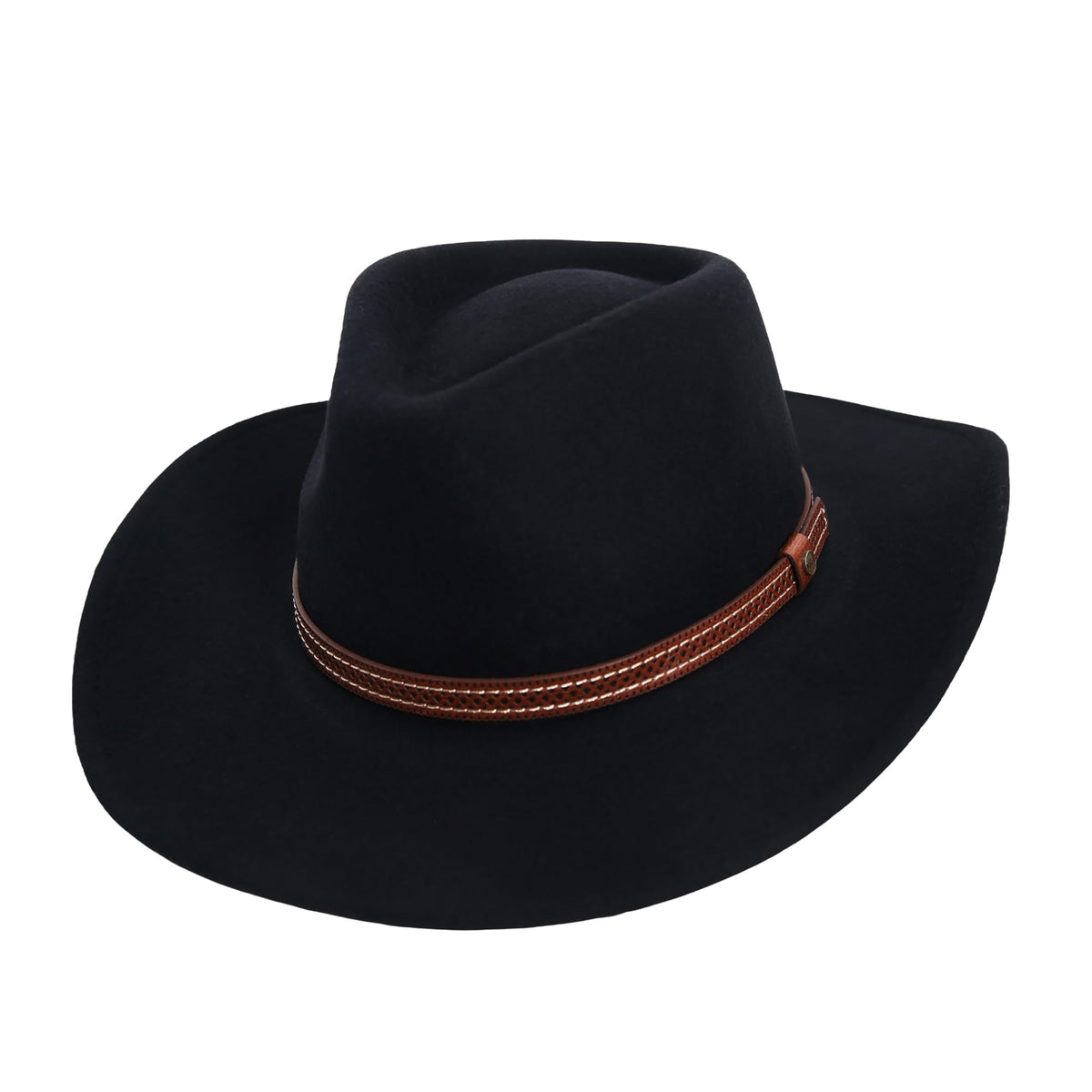 KANUT SPORTS Rocky Wool Felt Cowboy Hat with wide brim for outdoor style and sun protection