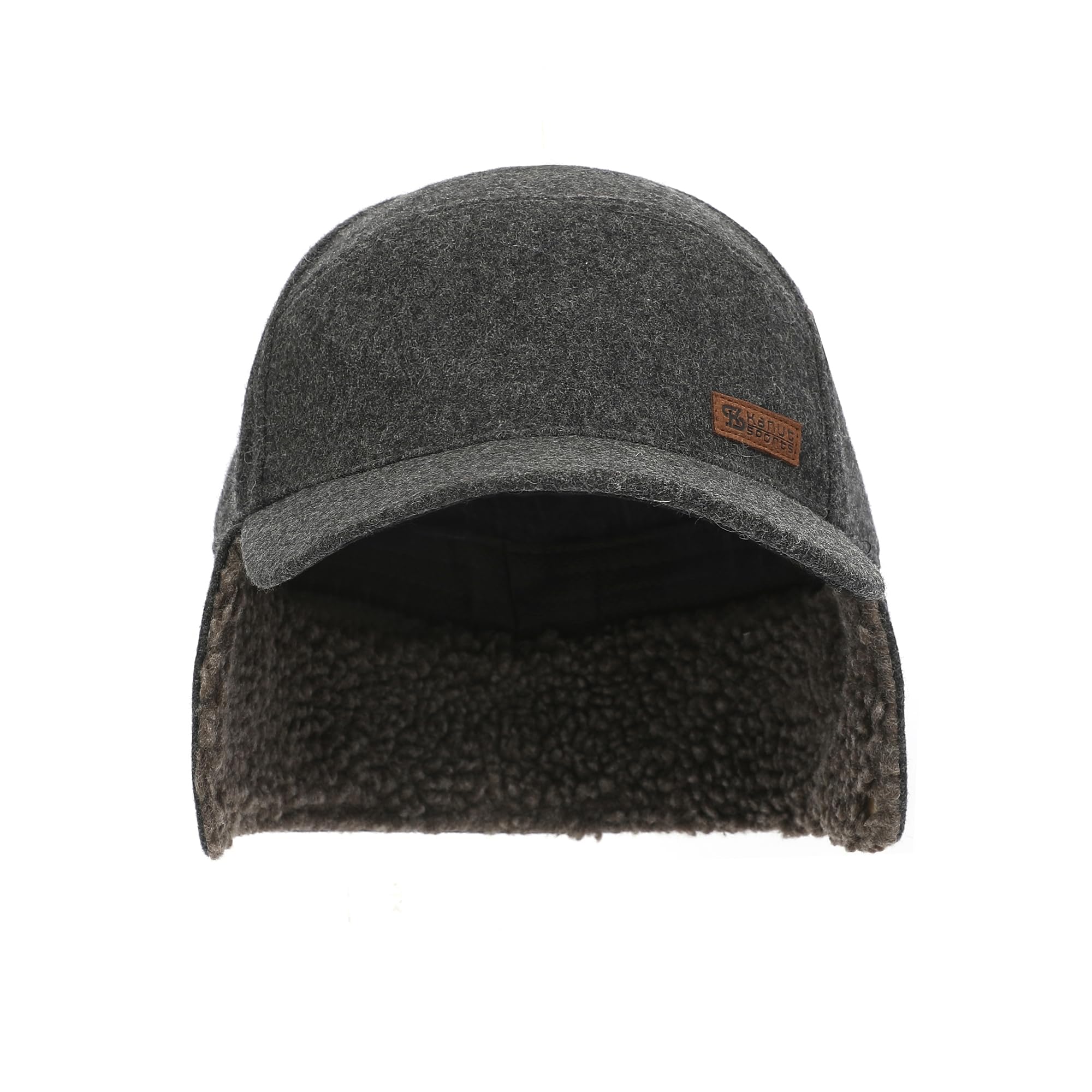 Kanut Sports York Camper Cap earflaps down keep ears warm on chilly hikes
