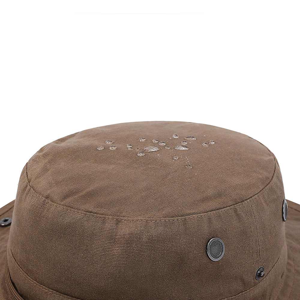 KANUT SPORTS Brown boonie complements outdoor gear on sunny day