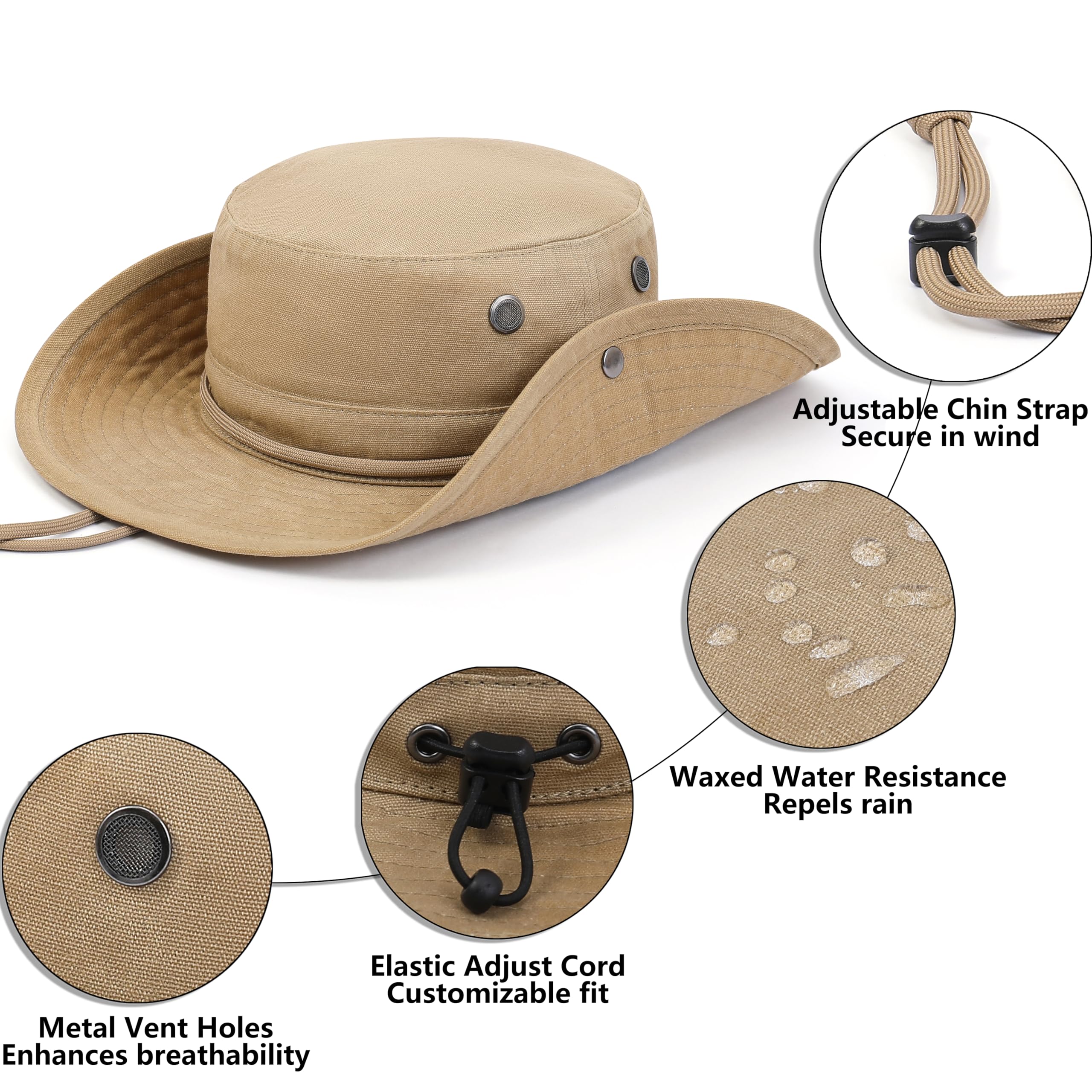 KANUT SPORTS Sun Hat Boonie shows water-resistant cotton for light rain