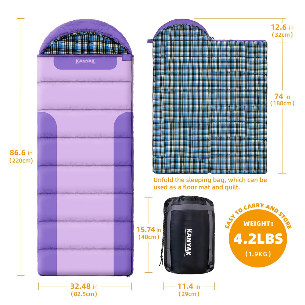 Kanyak sleeping bag cotton-flannel-liner closeup highlights cosy sleep and breathable warmth.