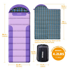 Kanyak sleeping bag cotton-flannel-liner closeup highlights cosy sleep and breathable warmth.