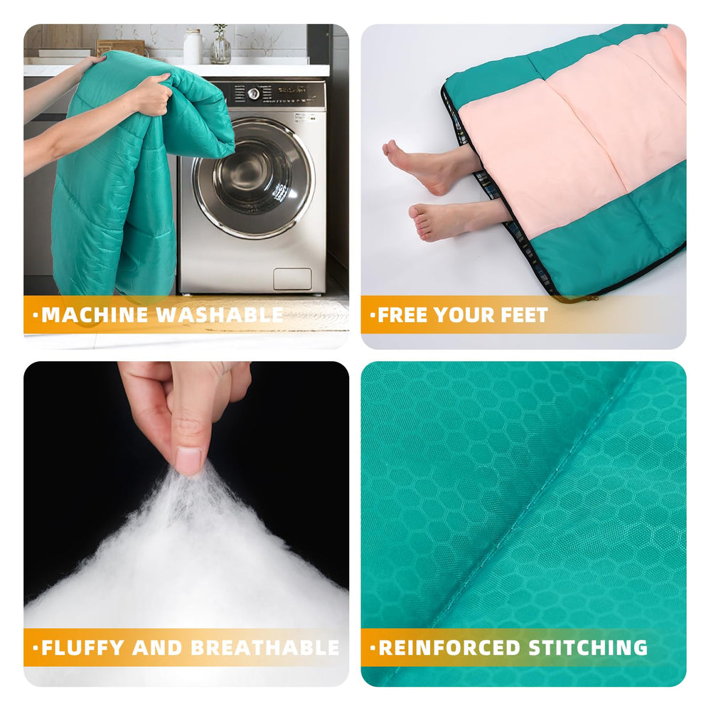 Kanyak sleeping bag side zipper connects two bags for a roomy double
