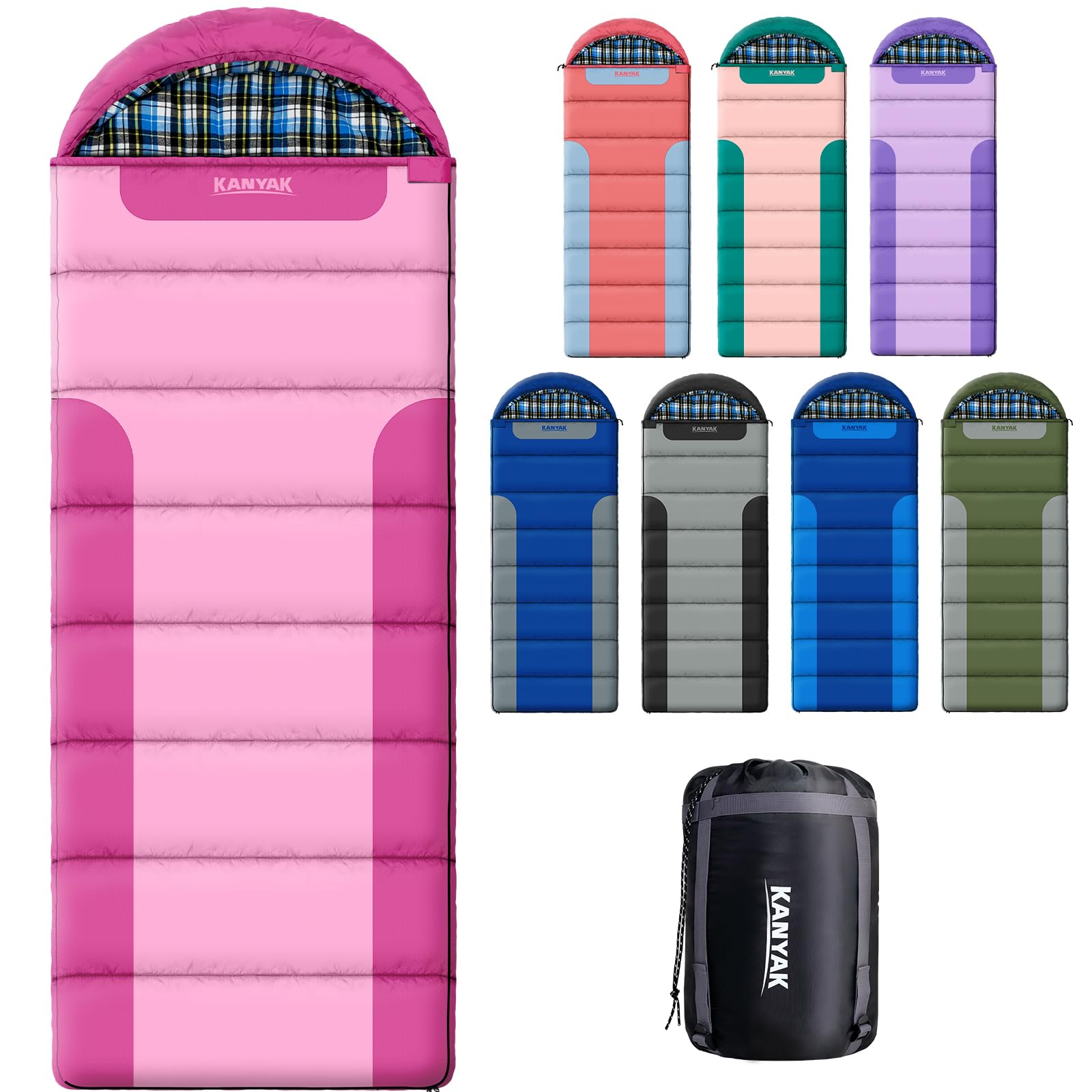 Kanyak sleeping bag T-shaped double pink demonstrates portable warmth for camping trips