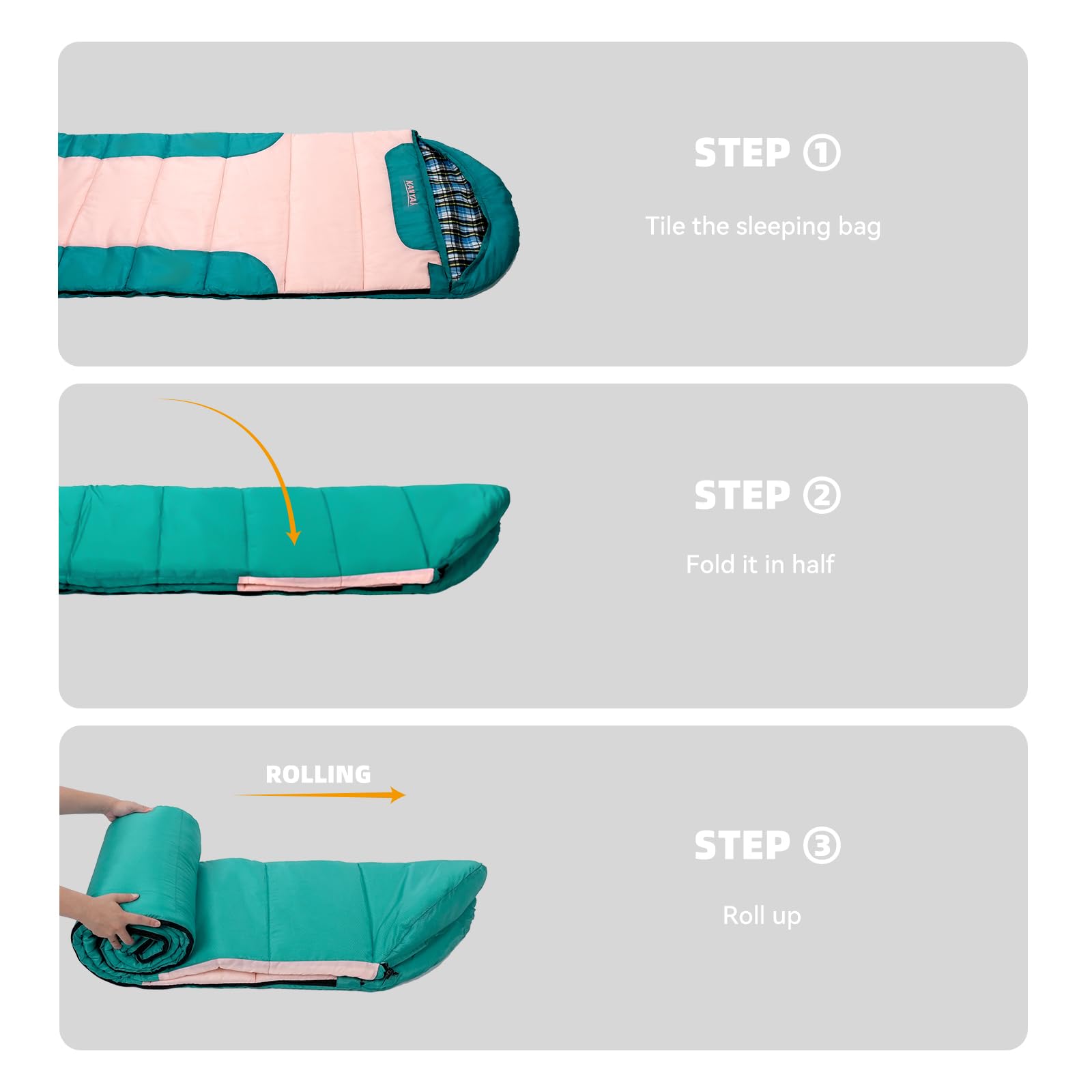 Kanyak sleeping bag three-season design supports cool-weather camping