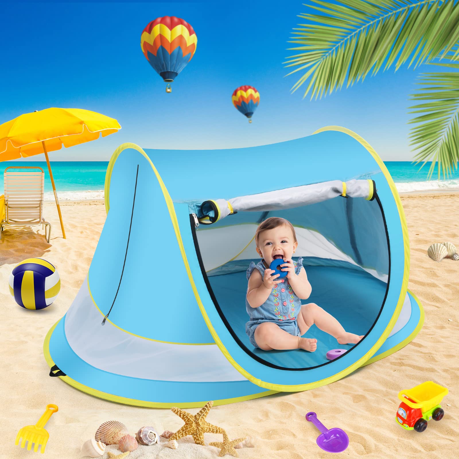 Kapeazo Baby Beach Tent foldable storage bag for quick transport.