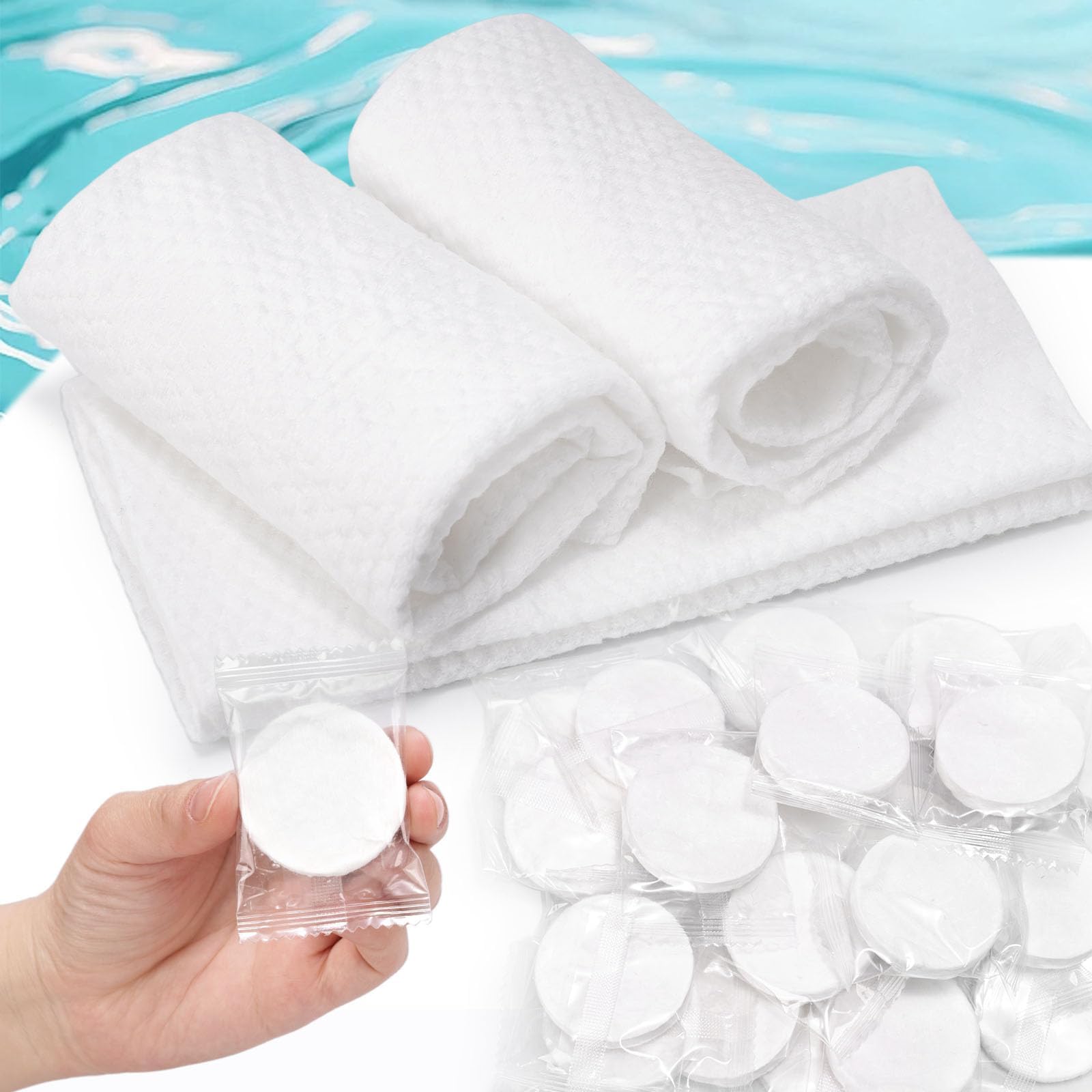 Kare & Kind 10-pack compressed towels in packaging, space-saving travel essential