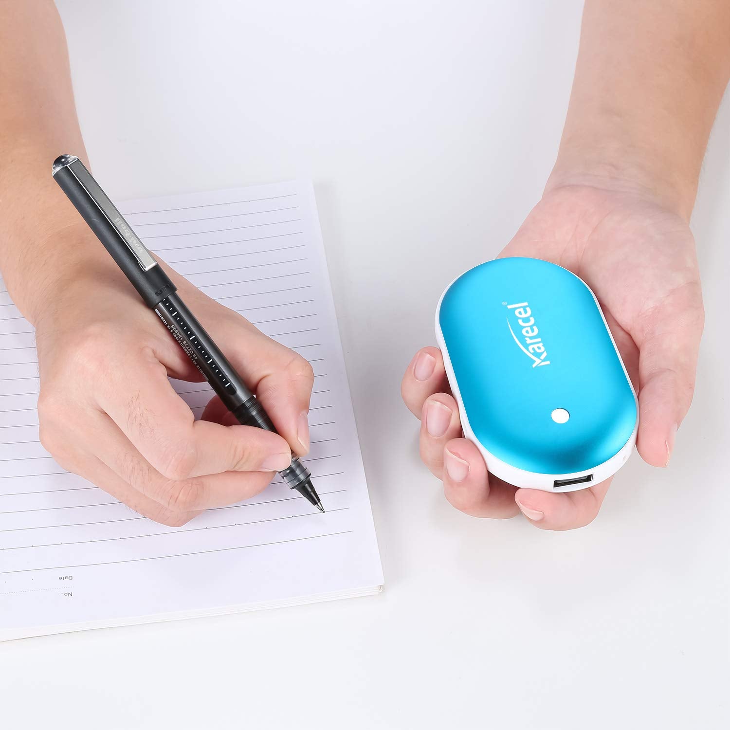 Karecel hand warmers powerbank function keeps devices charged on trips.