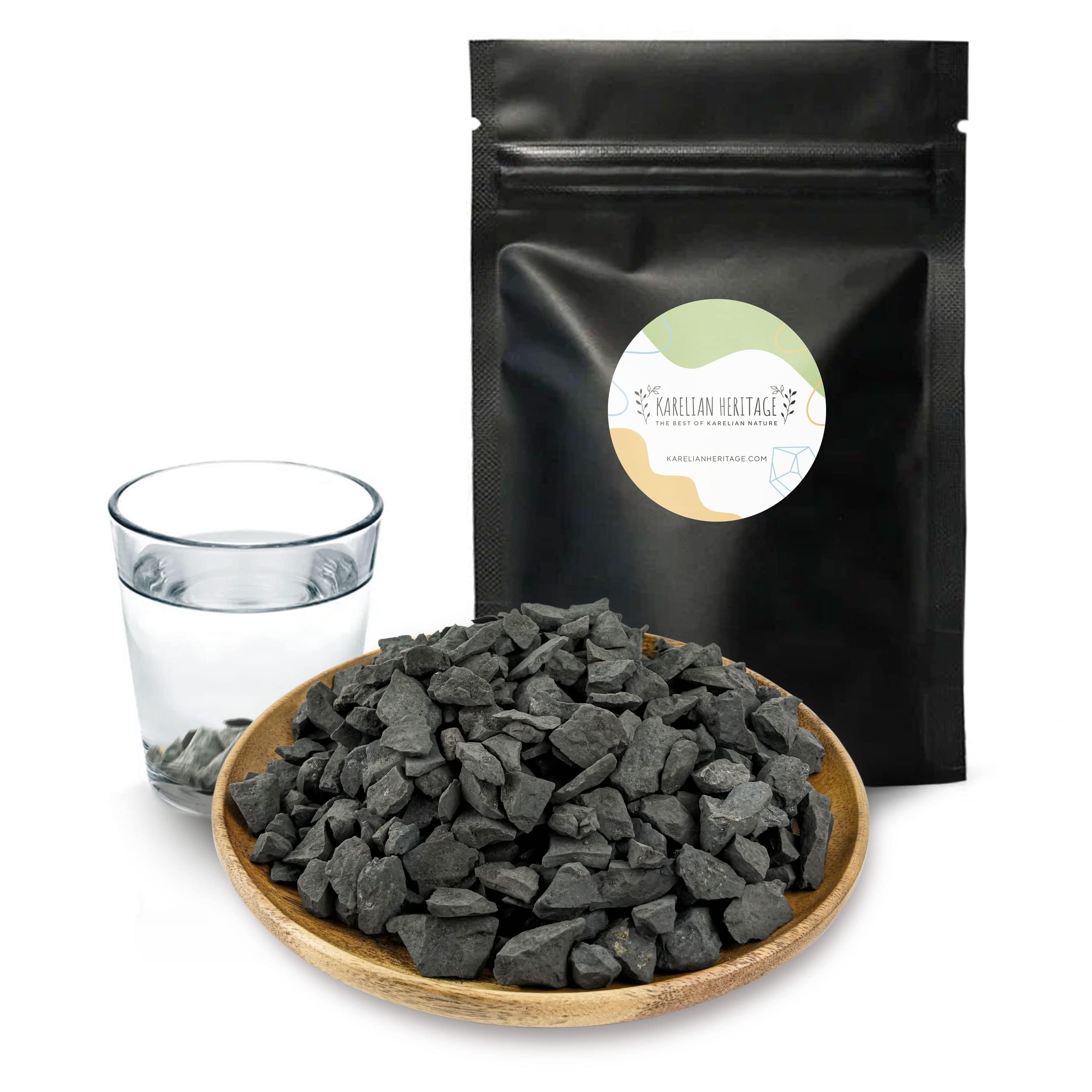 Karelian Heritage shungite stones raw pack 2 lb for natural water mineralization