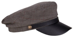 Karen Keith Greek Fishing Cap in brown plaid with adjustable fit for all-day comfort.