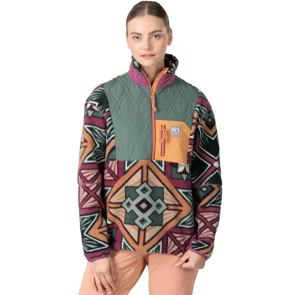 Kari Traa Rothe half-zip pullover (front view) warm midweight fleece for cool days.