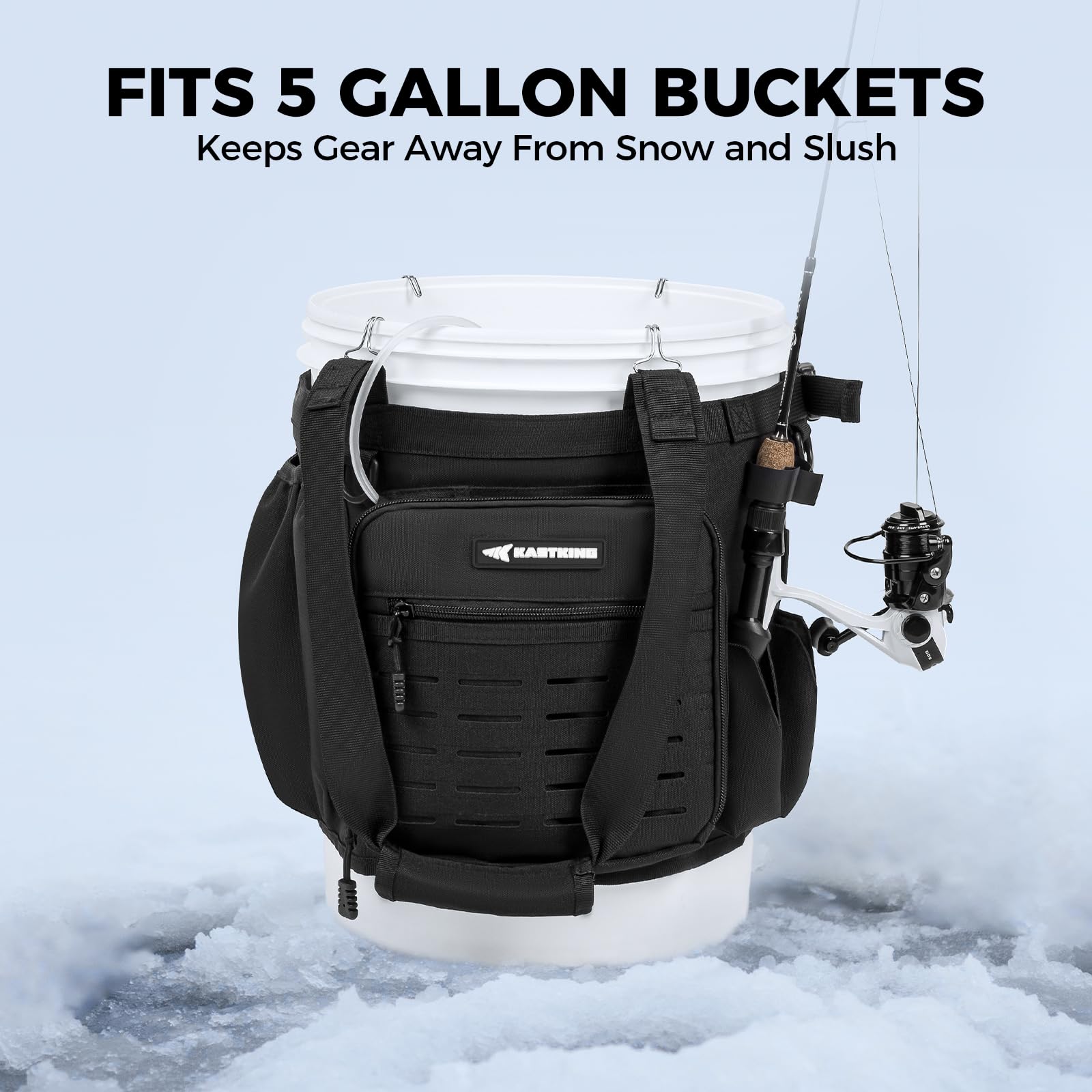 Multiple pockets and mesh pocket for tackle storage