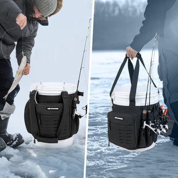 Rod holder and plier holder integrated into the organizer