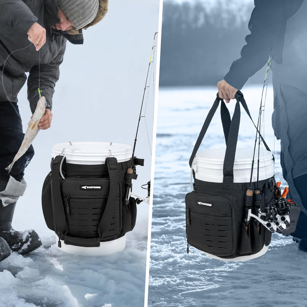 Rod holder and plier holder integrated into the organizer