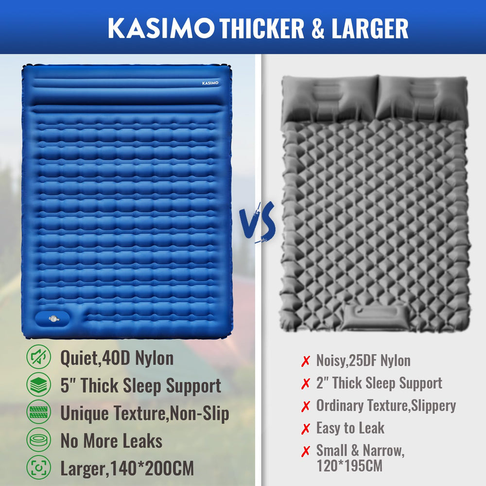 KASIMO camping-grade nylon with TPU coating offers durability and water resistance on rugged terrains.