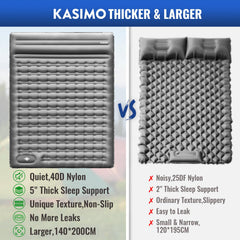 KASIMO double sleeping pad deflation valves enable quick packing after use.