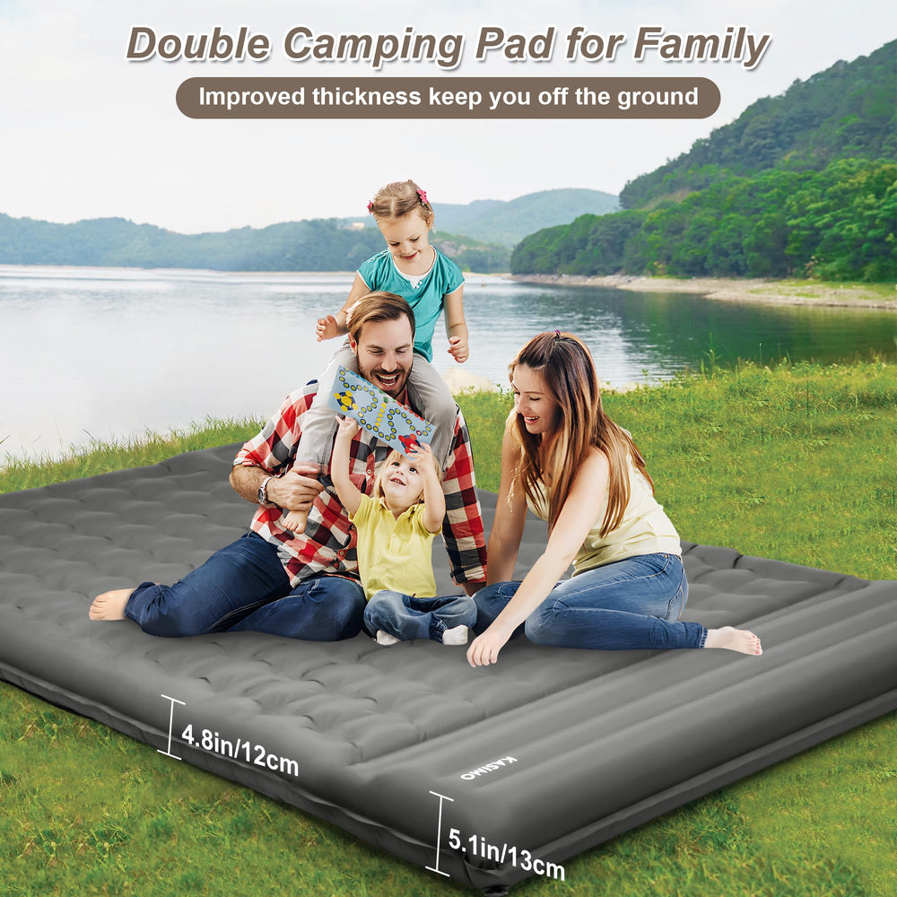 KASIMO double sleeping pad two-person setup on a tent floor.