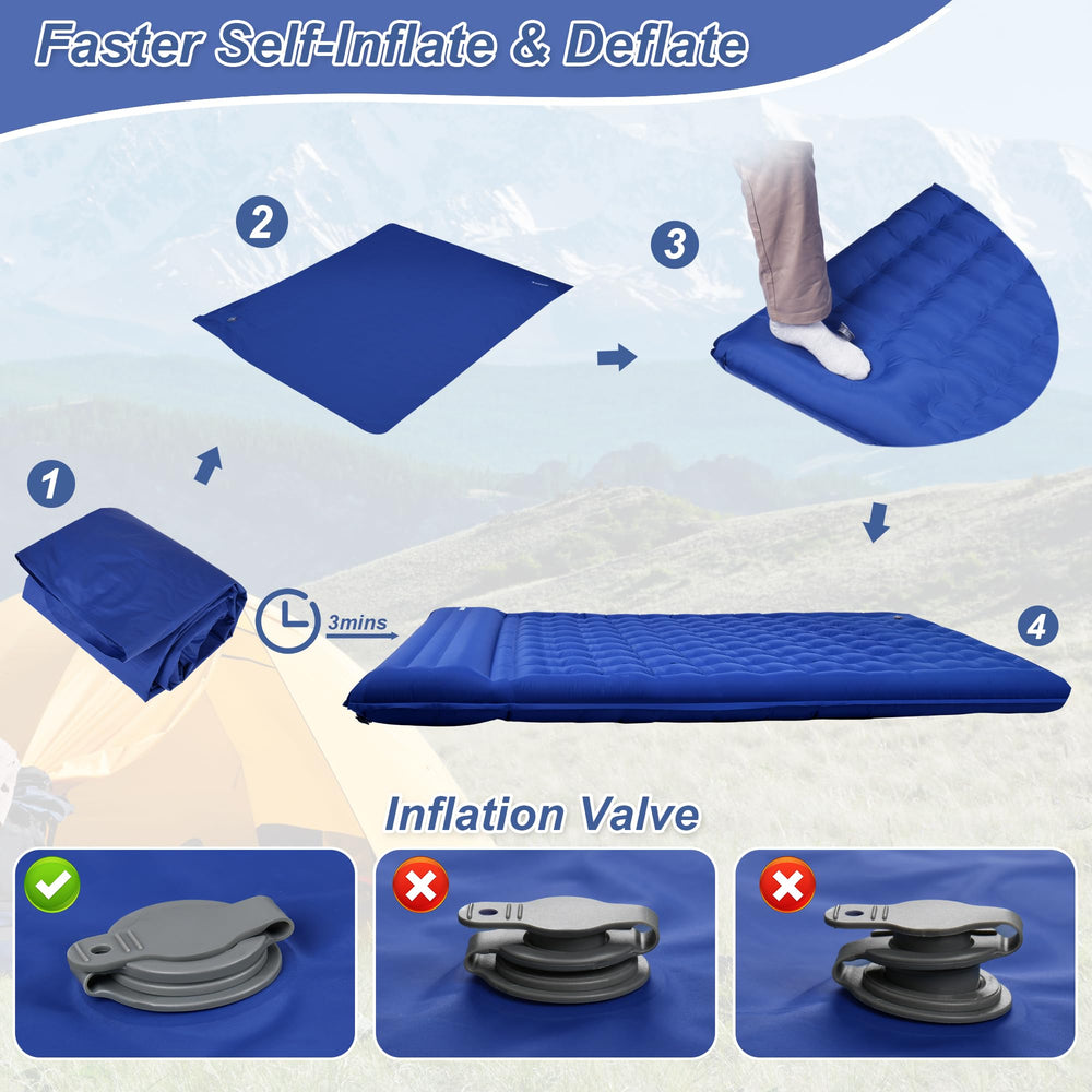 KASIMO deflation valves allow fast packing after a night outdoors.