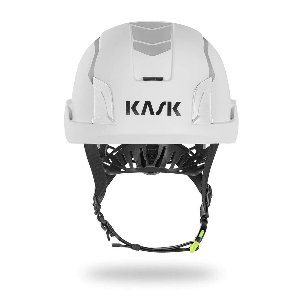 KASK Zenith X2 hi-viz yellow earmuff slots show compatibility and secure fit