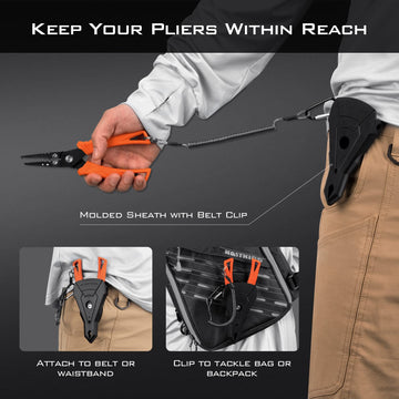 Split ring nose pliers for opening hooks and rings