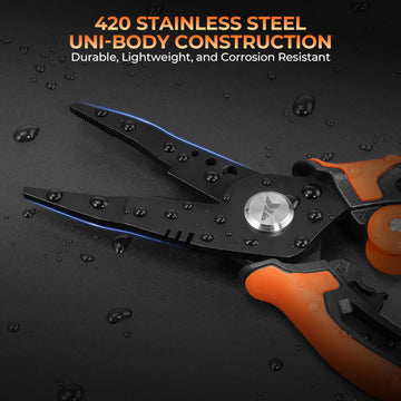 Close-up of 420 stainless steel uni-body construction