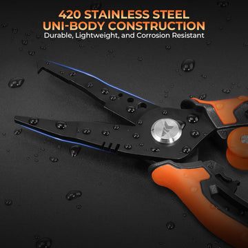 AeroVice pliers showing 420 stainless steel Uni-Body construction