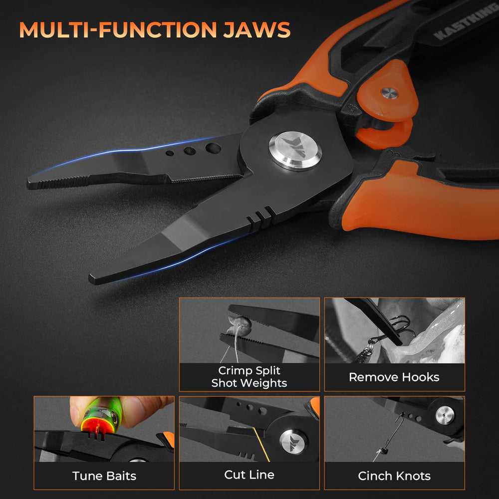 Multi-function jaws for hook removal and crimping