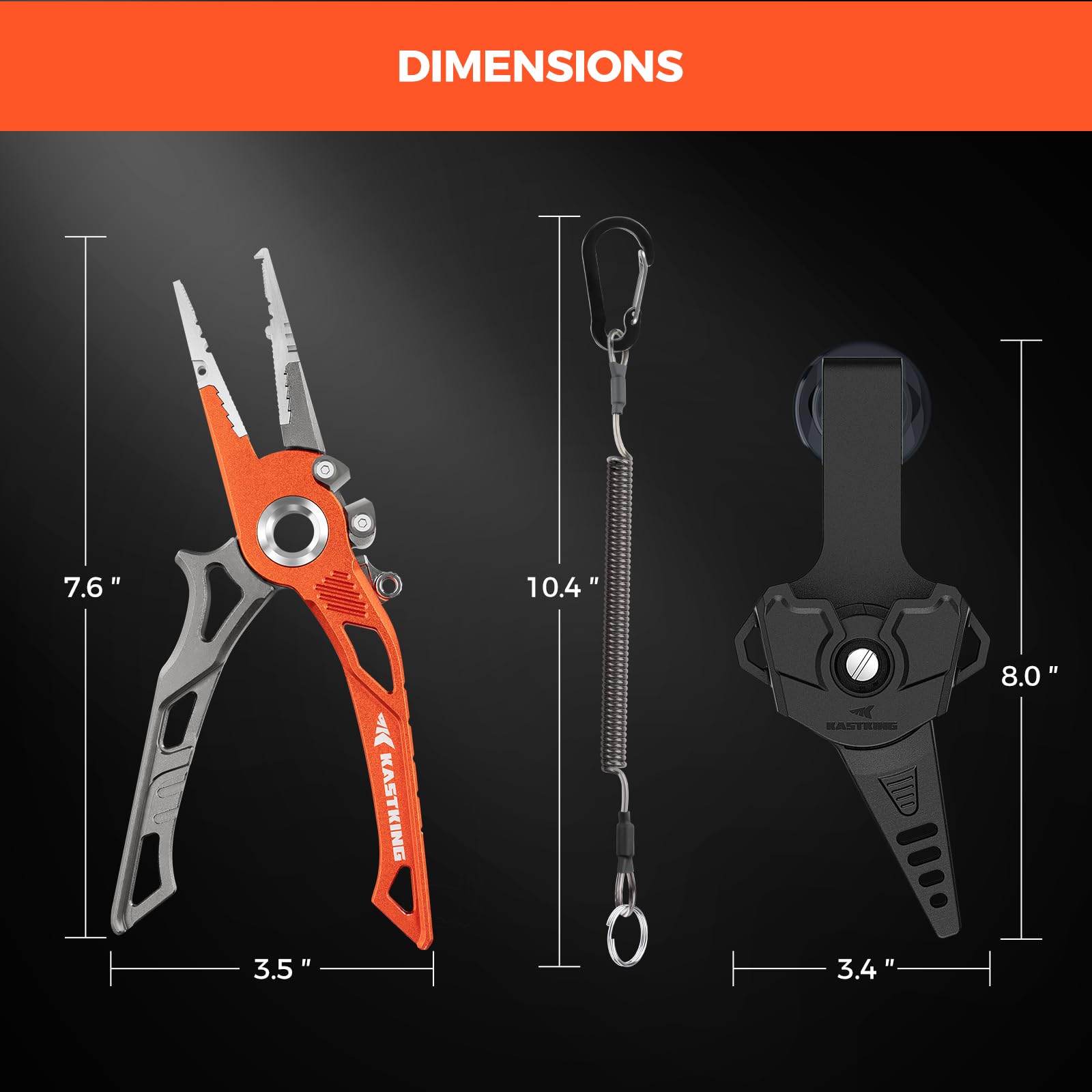KastKing AlumaStream 7.5-inch pliers split-rings facilitate quick ring opening.