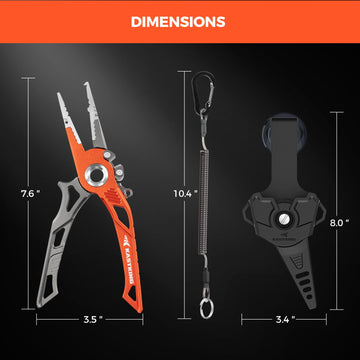 KastKing AlumaStream 7.5-inch pliers split-rings facilitate quick ring opening.