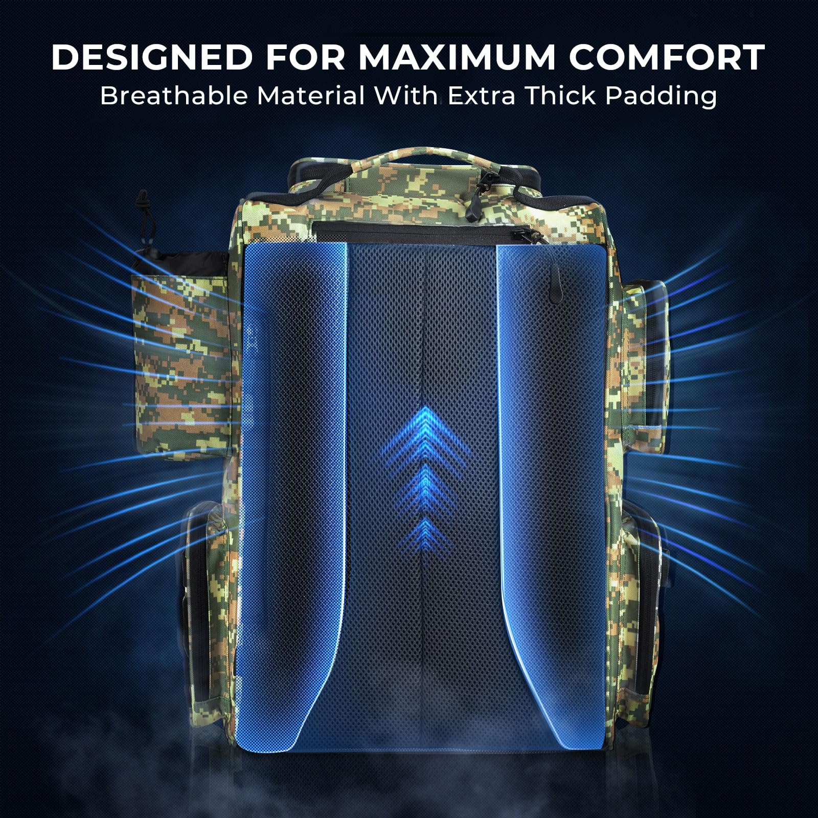 KastKing Bait Boss backpack features cushioned back support for all-day comfort.