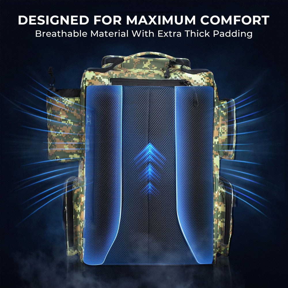 KastKing Bait Boss backpack features cushioned back support for all-day comfort.