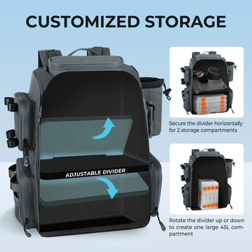 KastKing Bait Boss Pro multiple-pocket system keeps tackle organized on the water