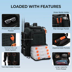 KastKing Bait Boss Pro storage compartments displaying multiple pockets and gear space.