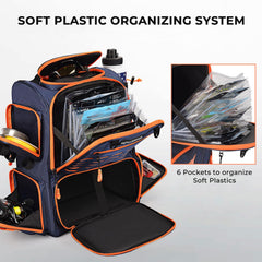 KastKing Bait Boss with rod holders securely grips fishing rods for hands-free transport.