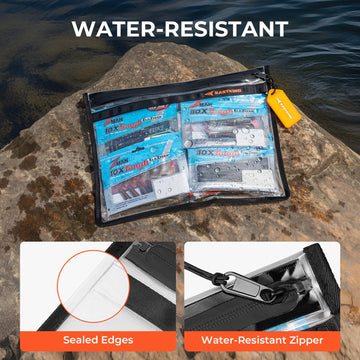 Water-resistant material and reinforced RF-welded edges