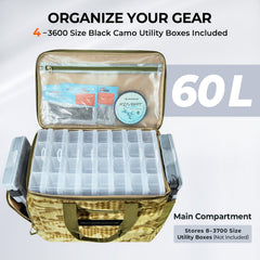 KastKing BaitSpace includes four 3600 boxes for flexible tackle storage.