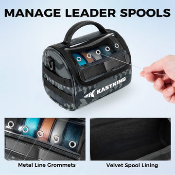 KastKing BaitSpace bag clear view window helps identify lines at a glance.