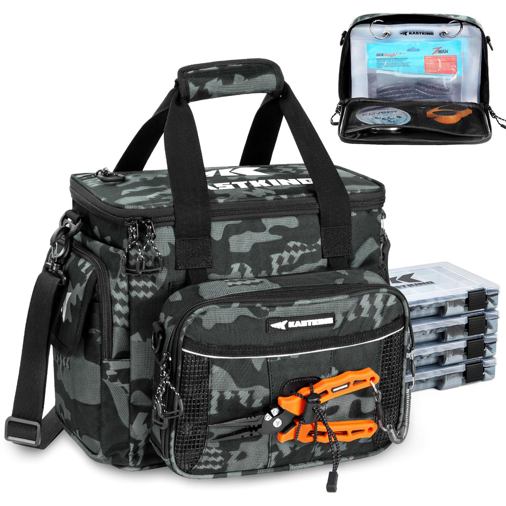 KastKing BaitSpace bag with durable nylon exterior for rugged fishing trips.